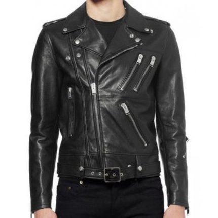 Black Motorcycle Black Leather Jacket
