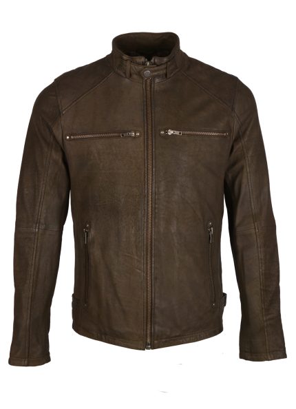 Hamish Leather Jacket in Brown