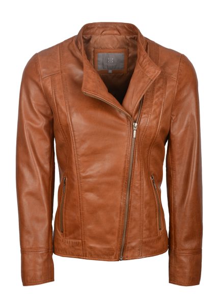 Jilly Leather Jacket in Tan