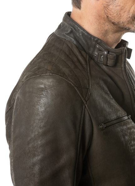 Hamish Leather Jacket in Brown