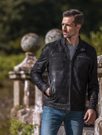 Loughrigg Leather Jacket in Black