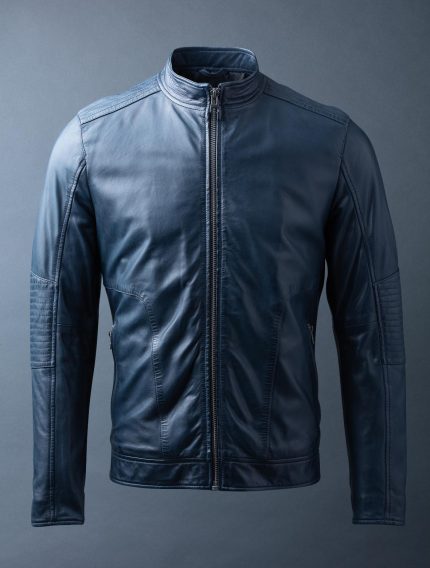 Greystoke Leather Jacket in Blue Night