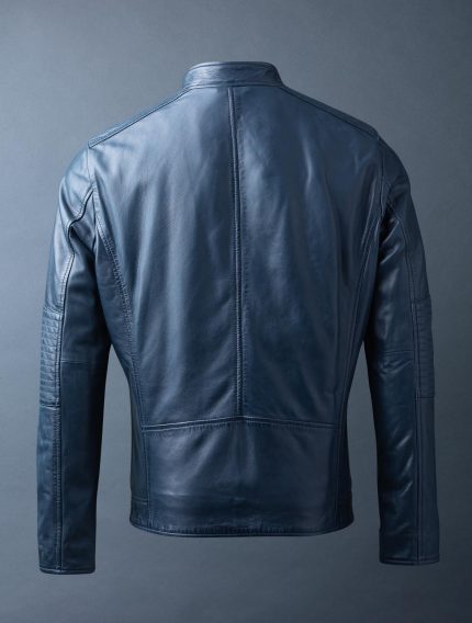 Greystoke Leather Jacket in Blue Night