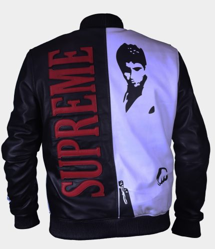 Scarface Al Pacino Embroidered Men's Leather Jacket
