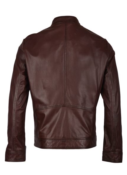 Welton Leather Biker Jacket in Brown